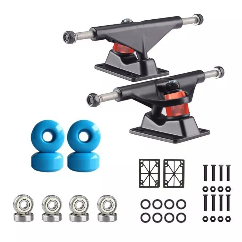 50MM Skateboard Trucks Wheels Bearings Combo Set - Lightweight Complete Package