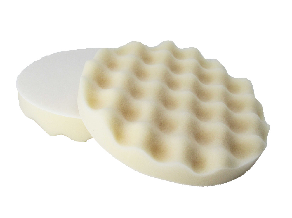 Pack of 2 8" WHITE Foam Hook & Loop Buffing Pad – Single Sided - (8997)