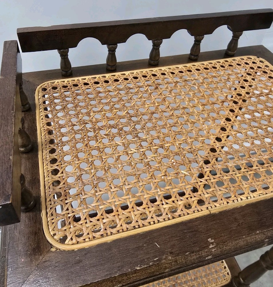 Vintage Cane Telephone Table