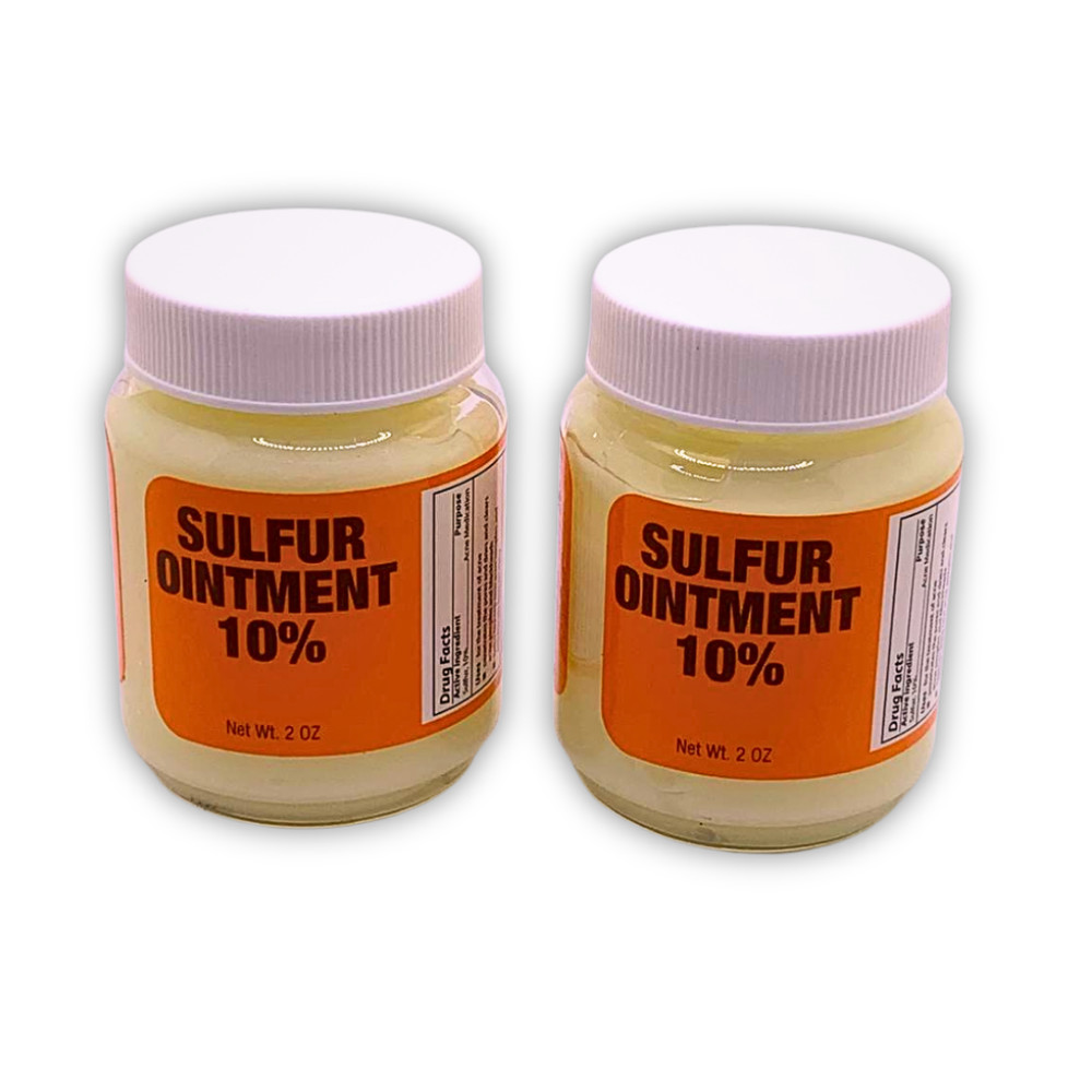 Sulfur Ointment 10% – 2 Pack | 2 oz Jars (External Use)