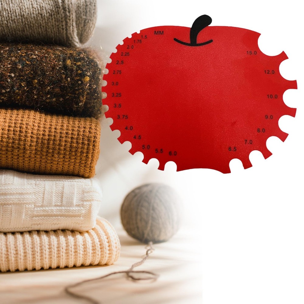 Crochet Hook Ruler Sizer Knitting Sizer Tool Durable Flexible Knitting