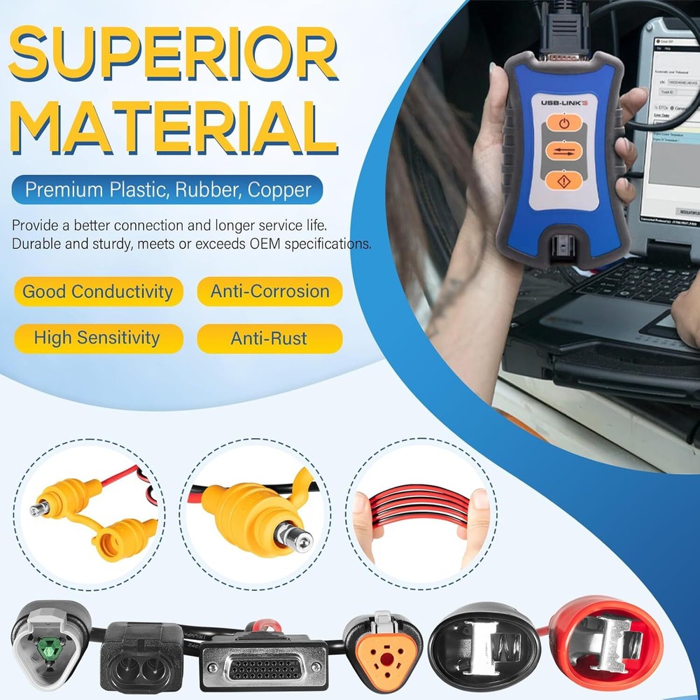 MPS-493033 Diagnostic Adapter Cable for Cummins 3 Pin Deutsch USB-Link 2 Link 3