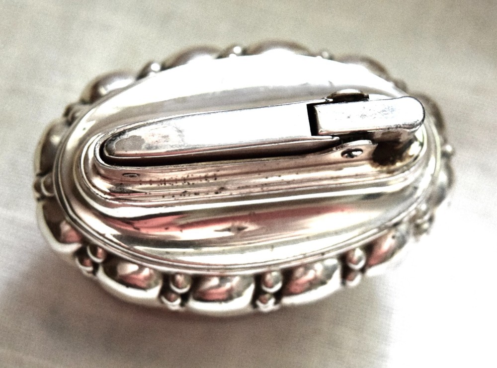 Vintage Ronson Crown Silver Plated Table Lighter England in Box #9176