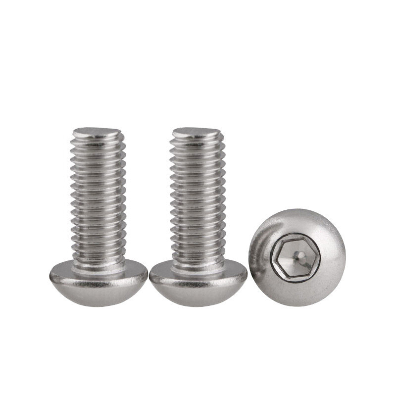 100 Pcs M3 Stainless Steel Allen Hex Socket Button Head Screws Bolt