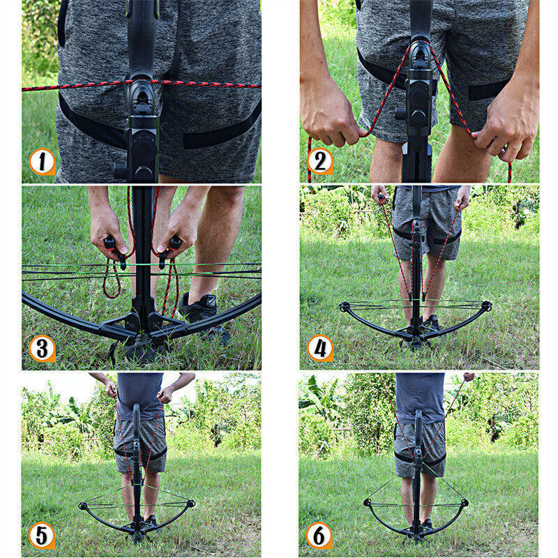 Crossbow Rope Cocking Device String Aid Cocker Bowstrings Winding Rope Cord Tool