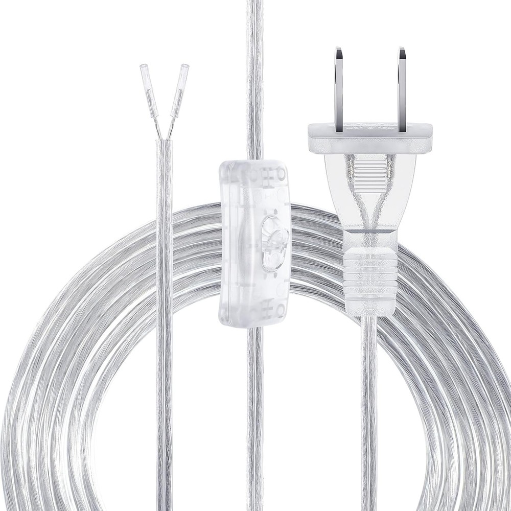 Lamp Cord with Switch Replacement Lamp Cord 18AWG SPT-2 Replacement Silver Po...