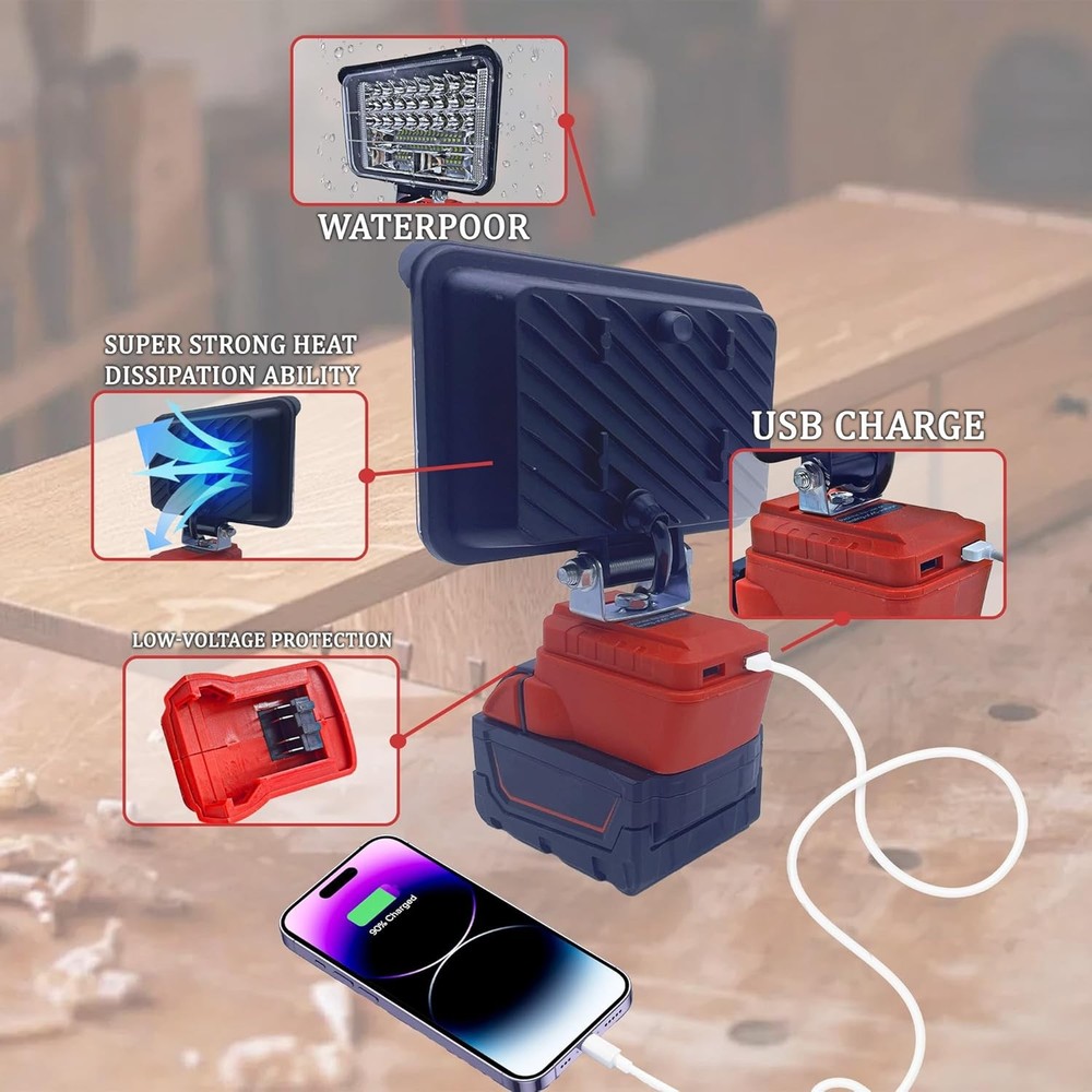 LED Work Light for Milwaukee m18 Battery Cordless Work Light Camping Workshop