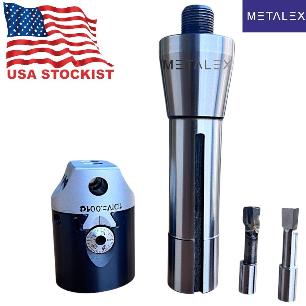 1.5" Precision Adjustable Boring Head Set With R8 Shank & HSS + Carbide Tool Bit
