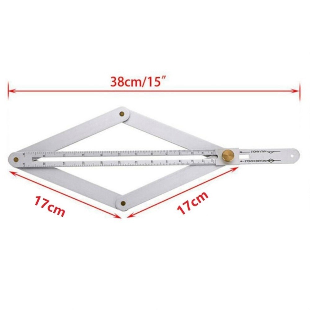 Square Protractor Protractor Stainless Steel Tool 17.1cm Silver Artifact