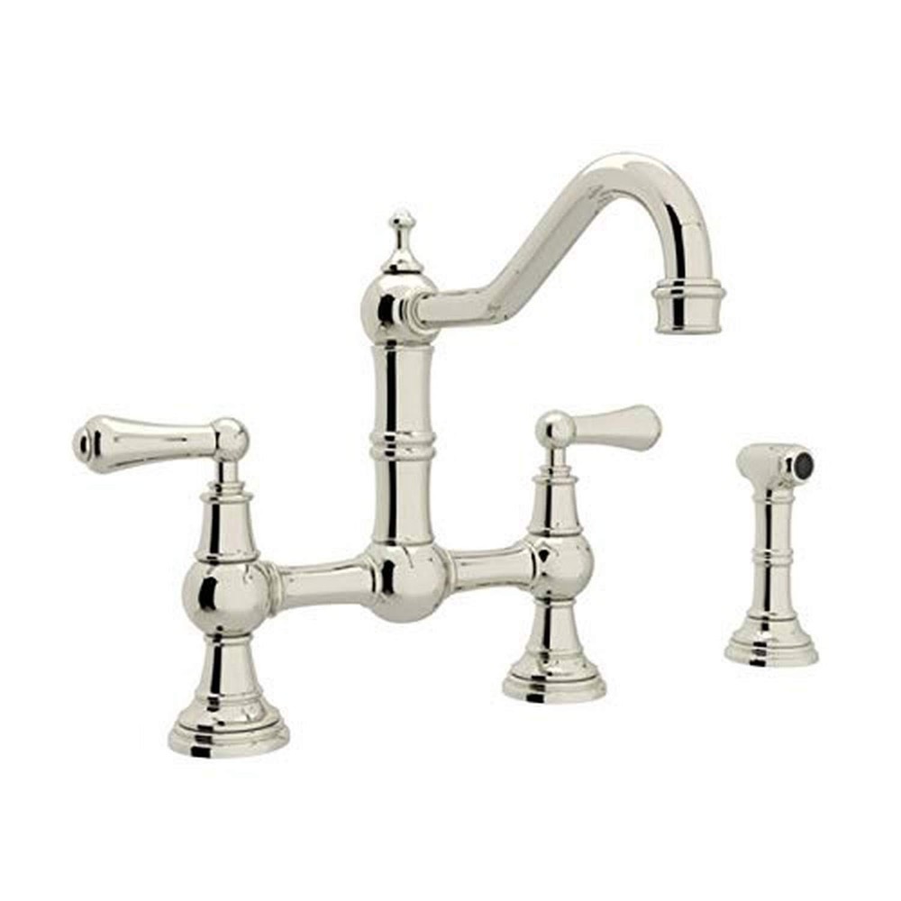 Rohl U.4756L-PN-2 Edwardian Bridge Faucet - Polished Nickel