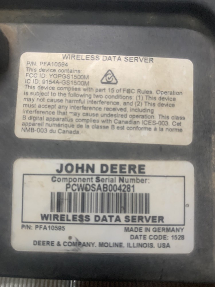 JOHN DEERE WIRELESS DATA SERVER PFA10595