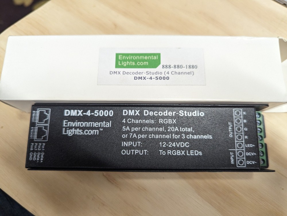 Environmental Lights DMX-4-5000 Decoder-Studio 4-Channel RGBX 5A/Channel