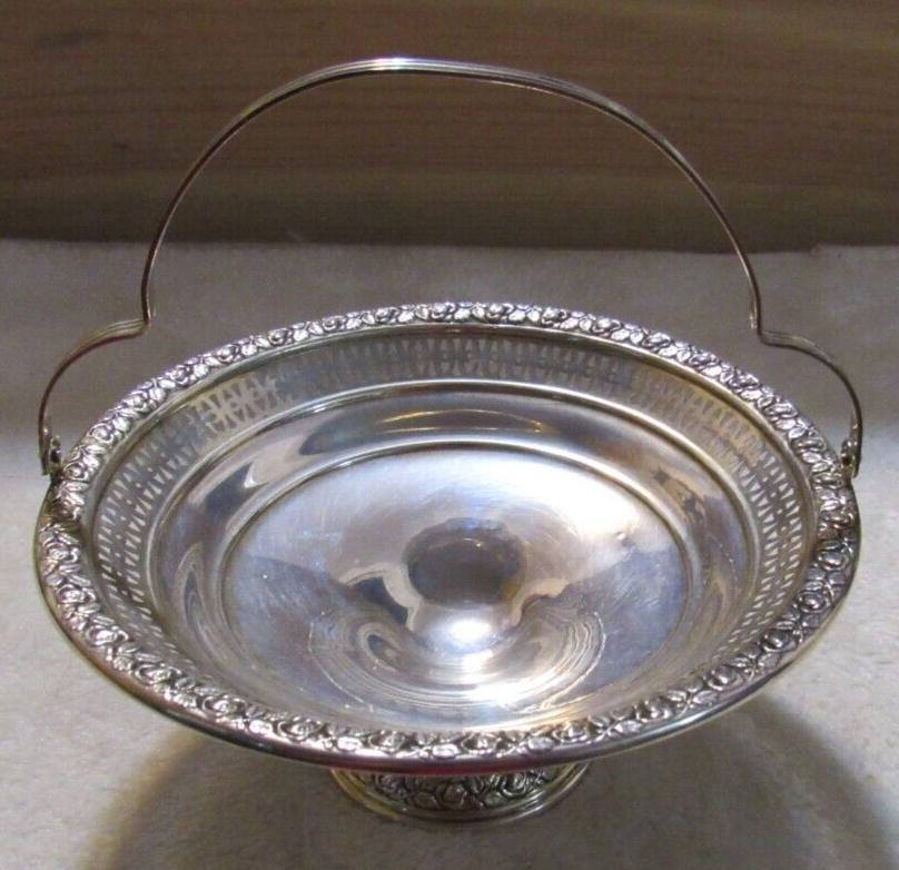 Sterling Silver OLD WALLINGFORD Compote Dish 142.9g Pedestal Basket Handle DISH