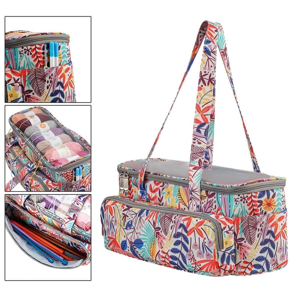Knitting Bag with Hole Visible Container Case Knitting