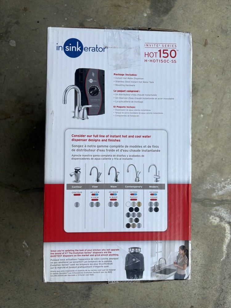 InSinkErator H-HOT150C-SS Water Dispenser - Chrome NEW SEALED SAME DAY SHIP
