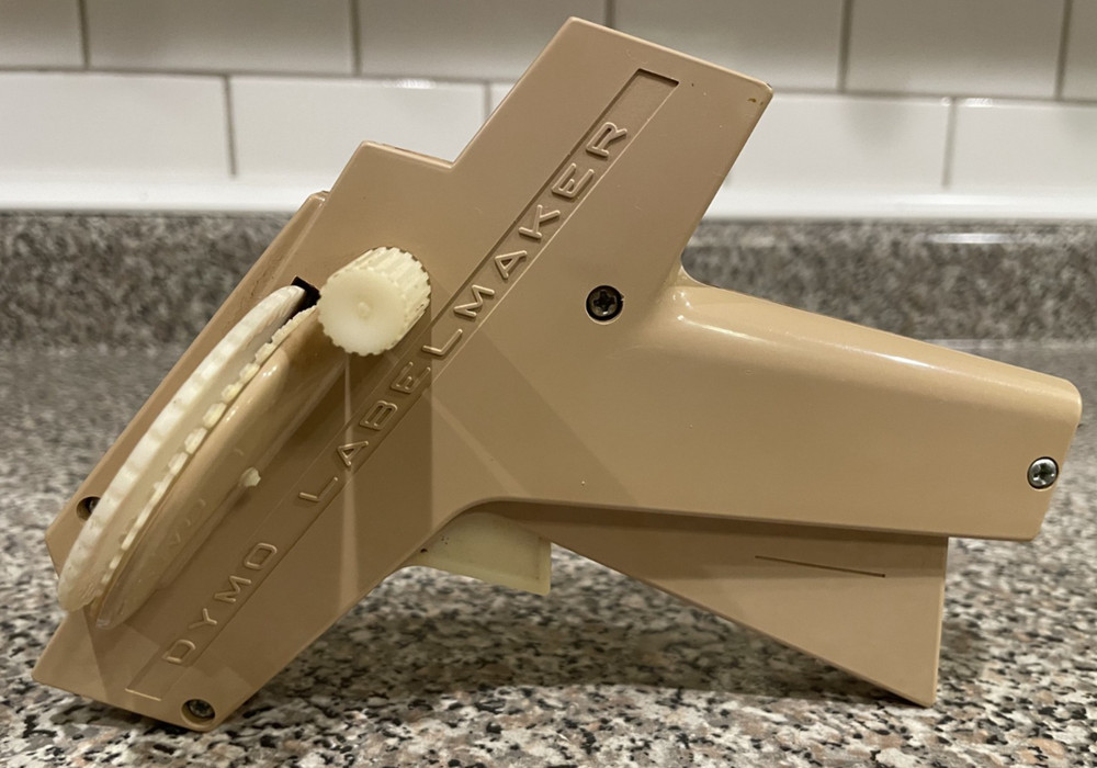 Vintage Tan Dymo Label Maker with Original Box