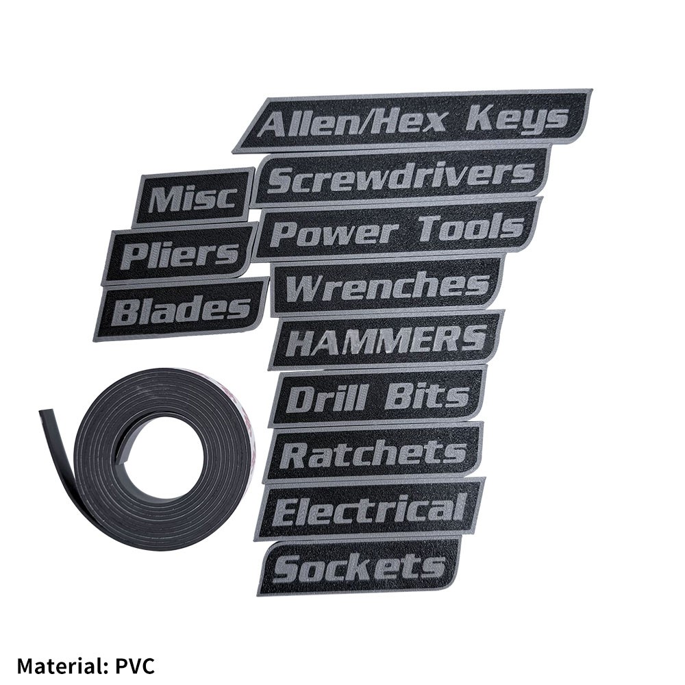 12Pack of Magnetic Toolbox Labels, 3D Printed Toolbox Drawer Tags Magnetic Tool