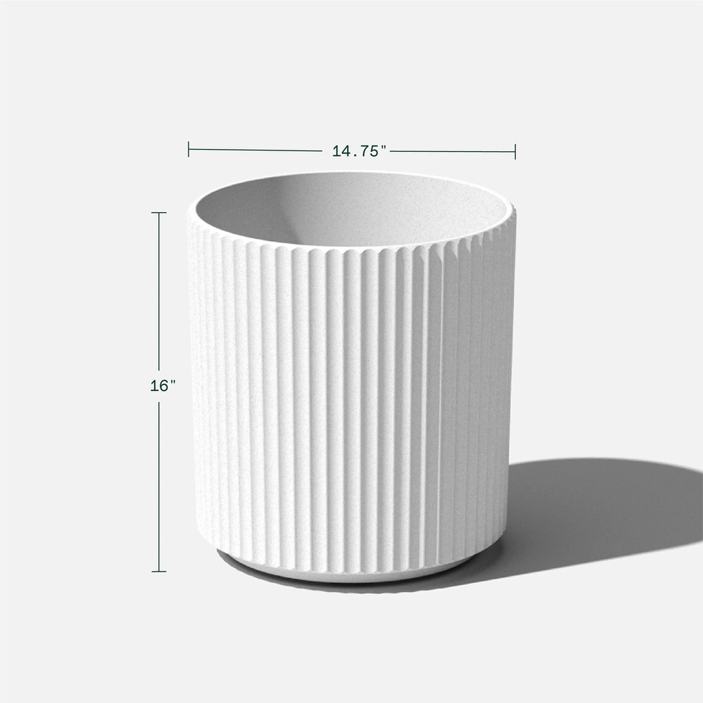 Sunside by Veradek 16" Ripple White Planter