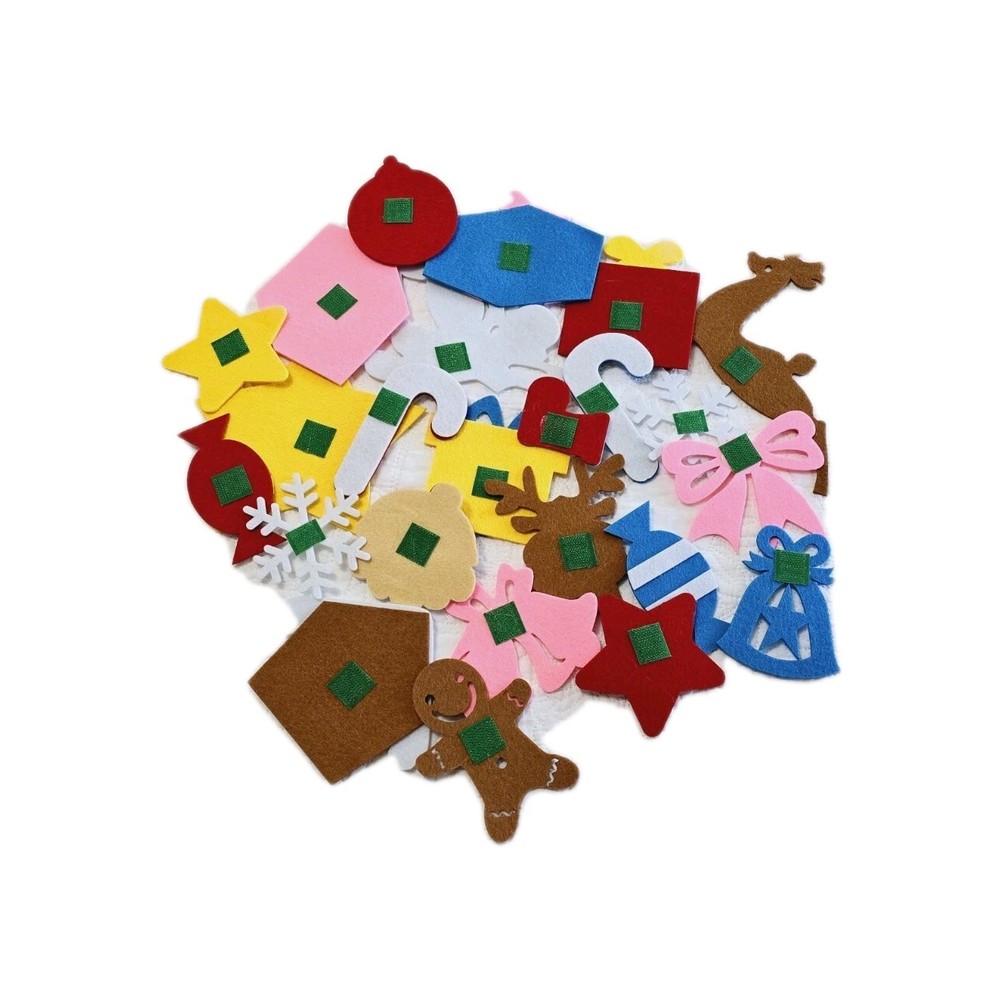 26PCS Felt Christmas Tree with Ornament Wall Hanging