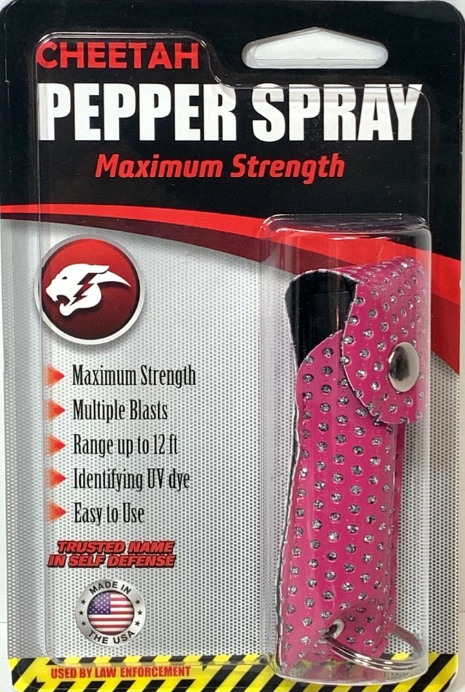 Cheetah Pepper Spray Leather Case Self Defense Security Maximum Strength NEW