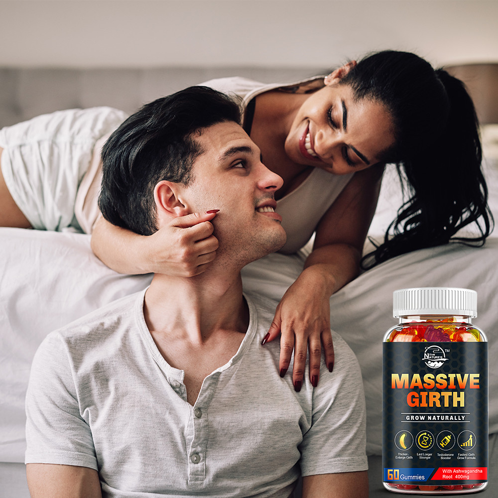 Massive Girth Male Gummy Advanced Formula Vitamin Supplement + Maca Root Bundle