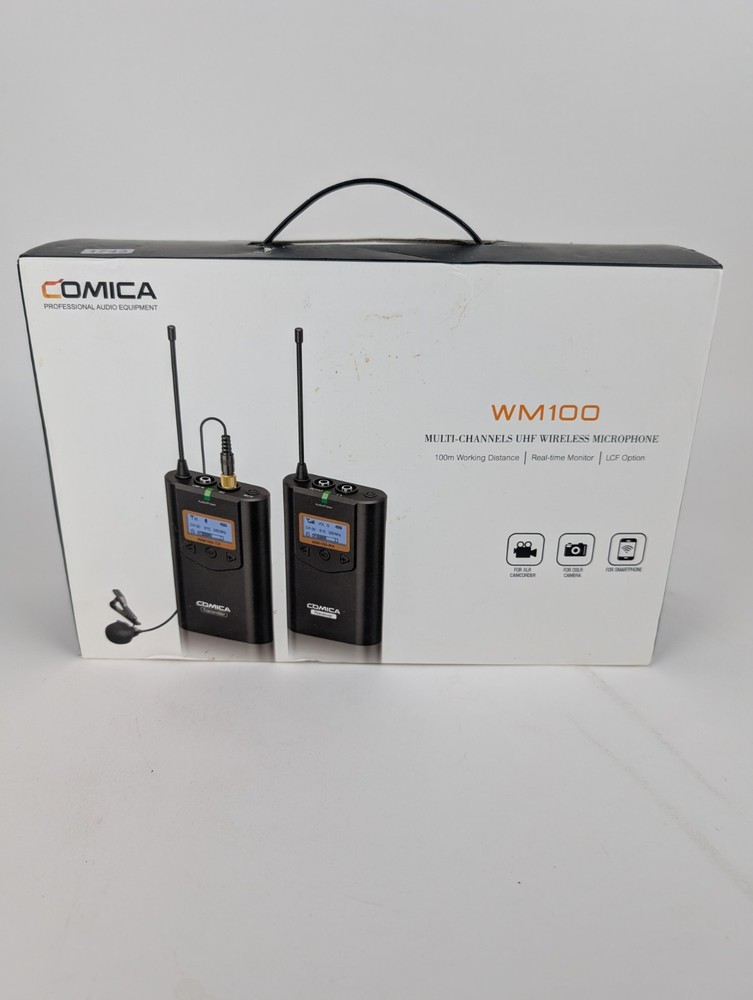 COMICA CVM-WM100 - Wireless Lavalier Lapel Microphone Transmitter Receiver