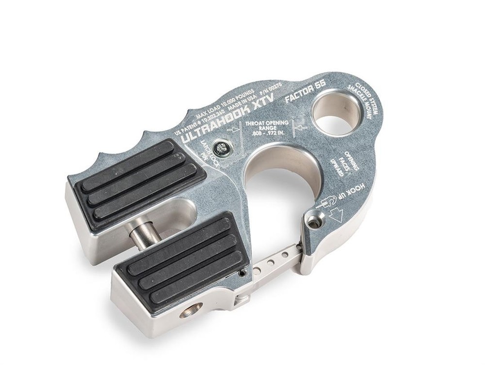 Factor 55 Silver UltraHook XTV Closed Winch Shackle Mount For ATV UTV 00275-05