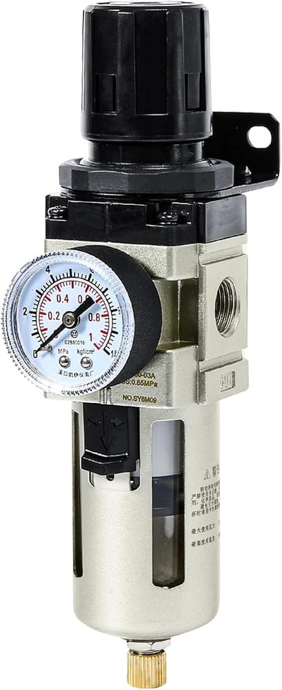 Compressed Air Regulator Piggyback with Poly Bowl