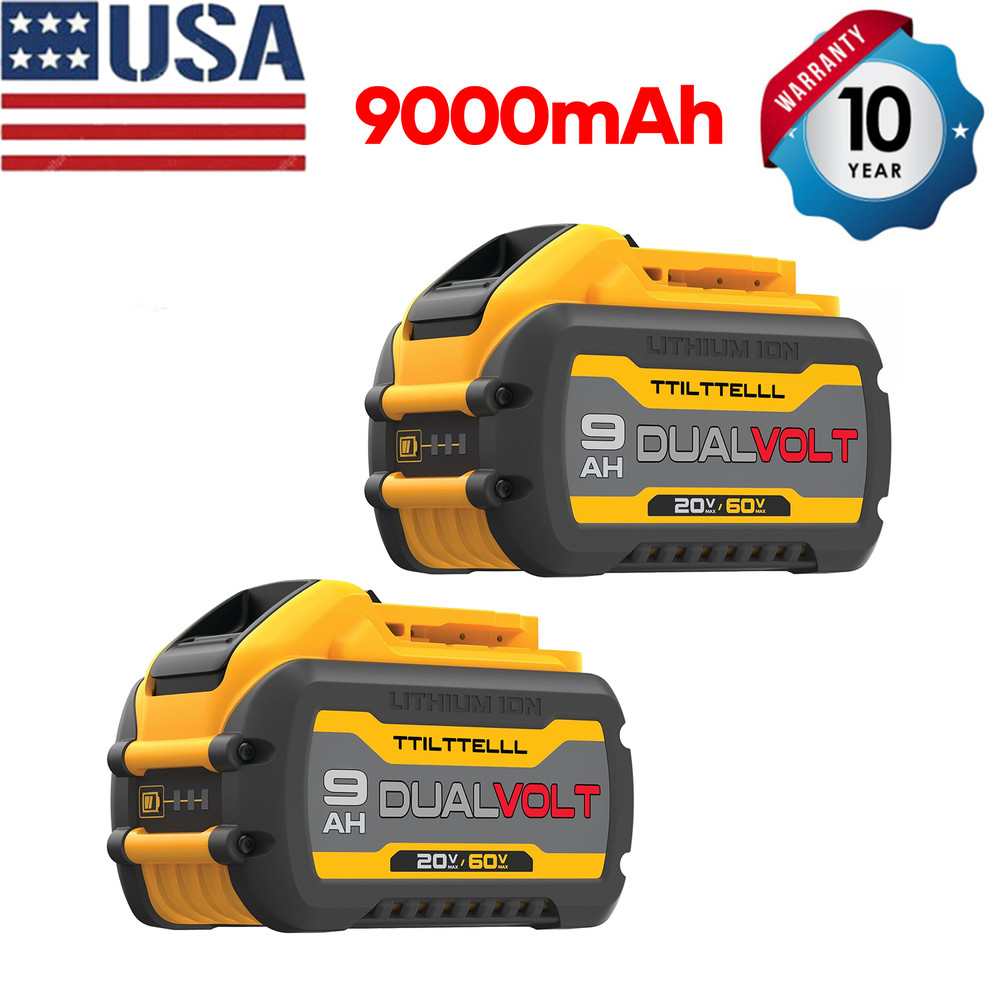 4PC 9Ah 20V/60V MAX Replacement for DEWALT Battery Lithium DCB615 DCB606 Tool