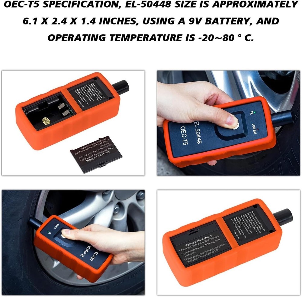 OEC-T5 TPMS Programming Tool - Waterproof Tire Pressure Sensor Activator