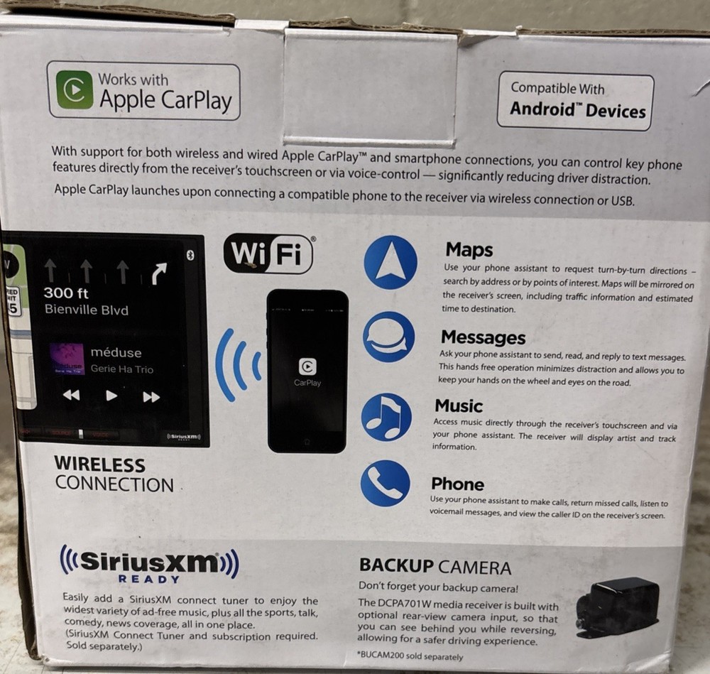 DUAL 7” Media Receiver CarPlay Android Auto Bluetooth