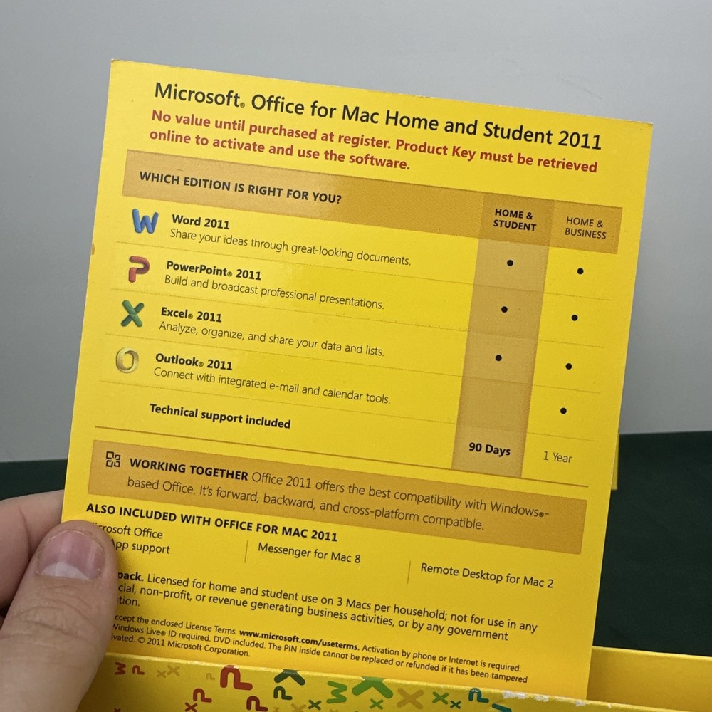 Microsoft Office for Mac Home and Student 2011 W/ Key