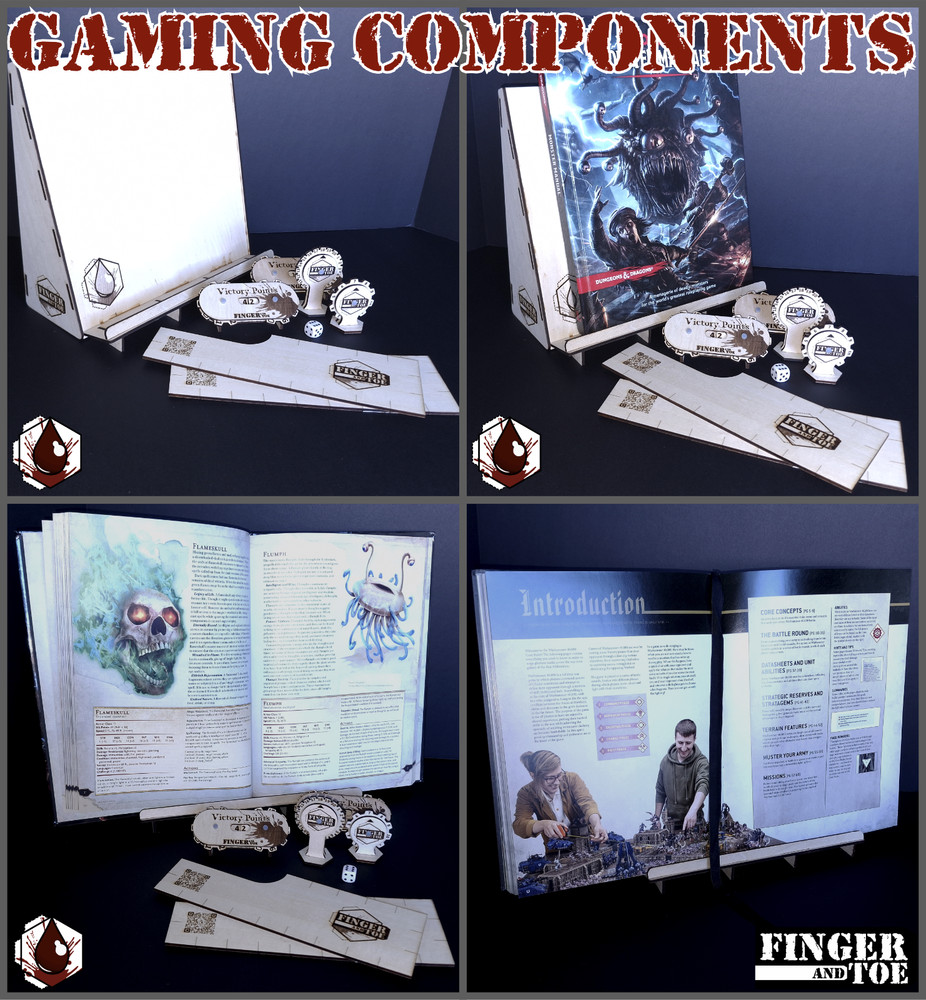 Laser Cut Game Accessories - Full set! Victory/Stat/Wound/Command point trackers