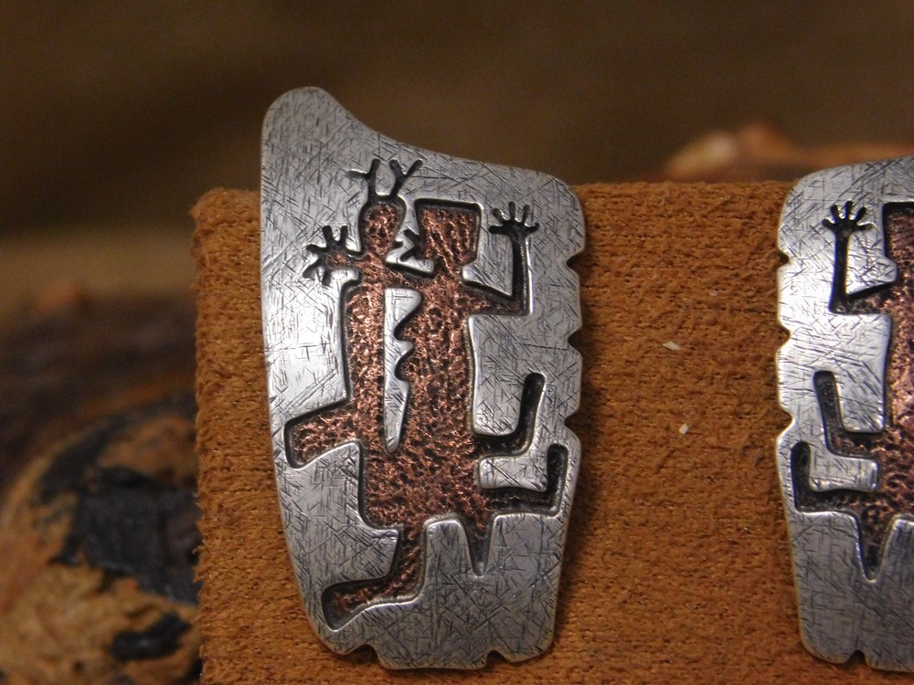 Vintage Copper Sterling Silver Overlay Post Earrings