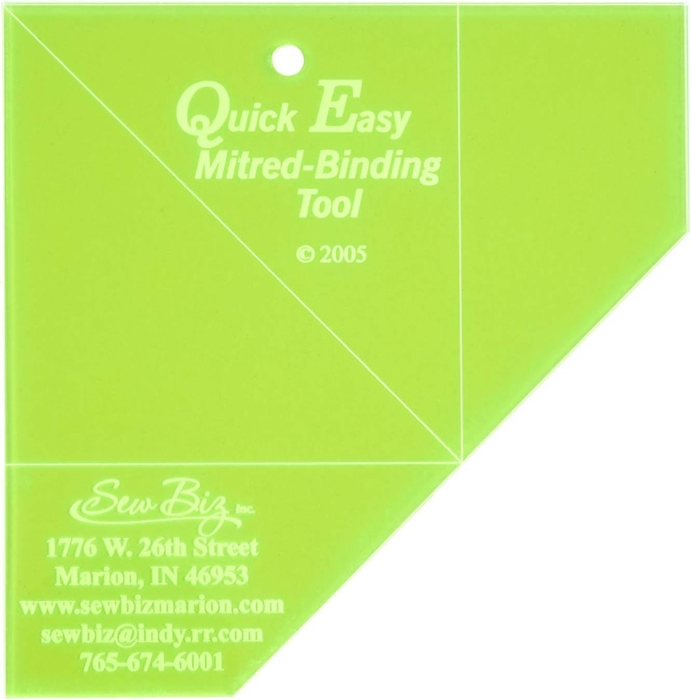 Fabric Miter Binding Tool Quilting Crafting Easy Corner Square Seam