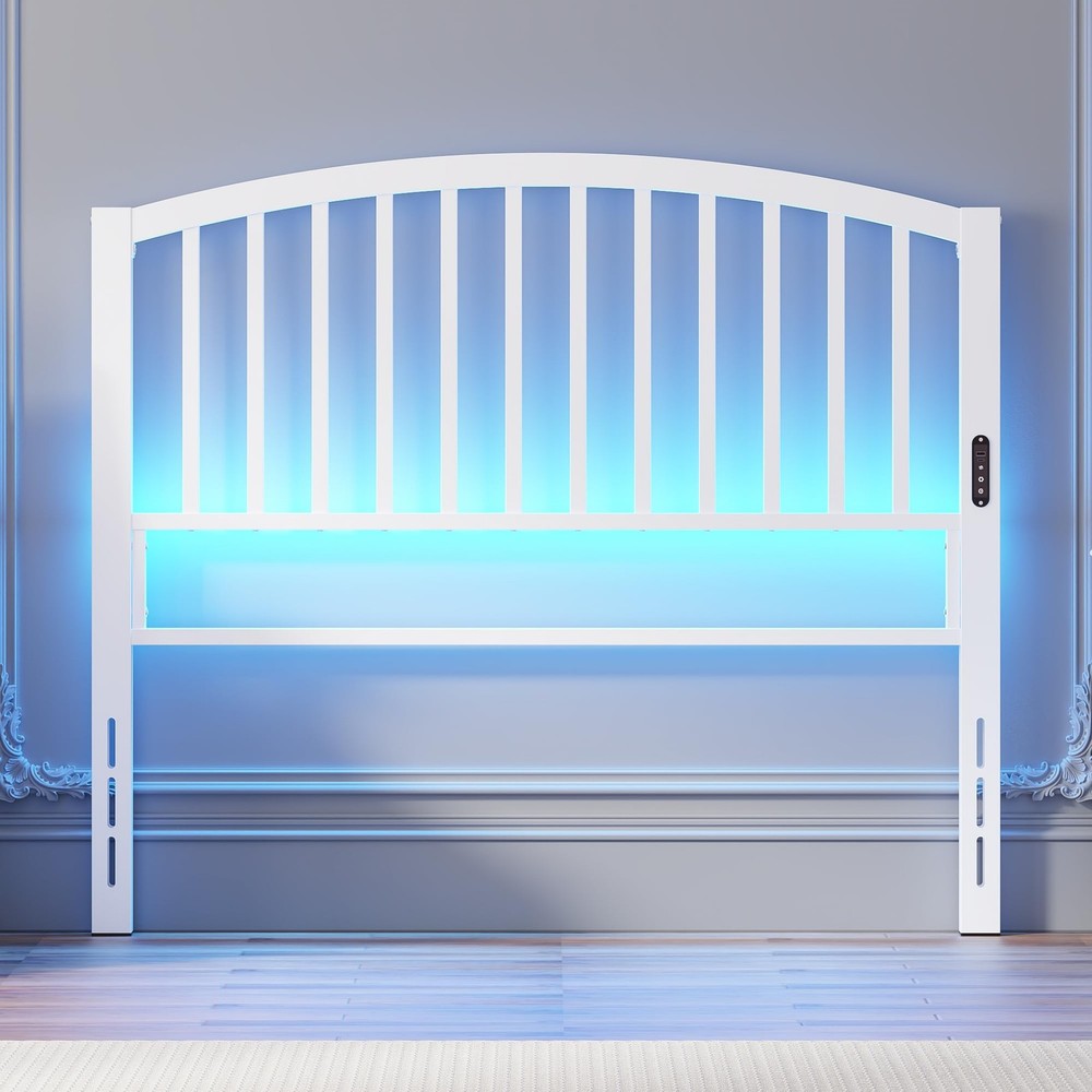 Full Size Headboard Only, Modern Headboard for Full Size Bed with Light, USB ...