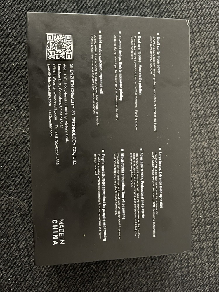 Creality Sprite Extruded Pro Kit. Material coding - 4001020036