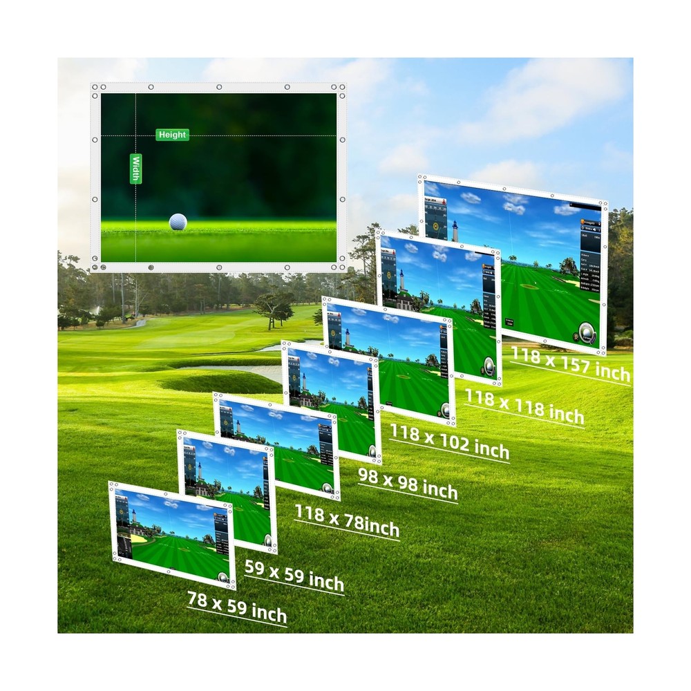 Golf Impact Screen,Thicker Golf Simulator Impact Screen with Probe and Snap H...