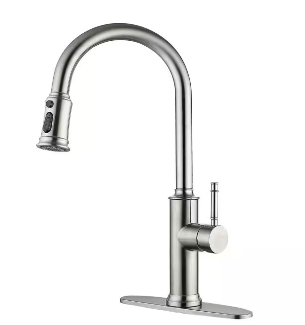 Brushed Nickel Pull Down Sprayer Kitchen Faucet ATKH-3160-LS NEW