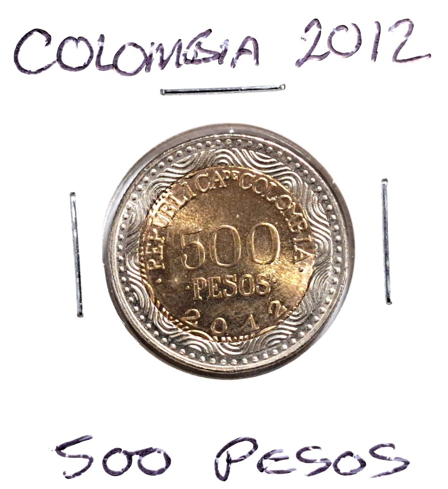 @@@ A SUPERB 2012  COLOMBIA FIVE HUNDRED PESOS ,@@@