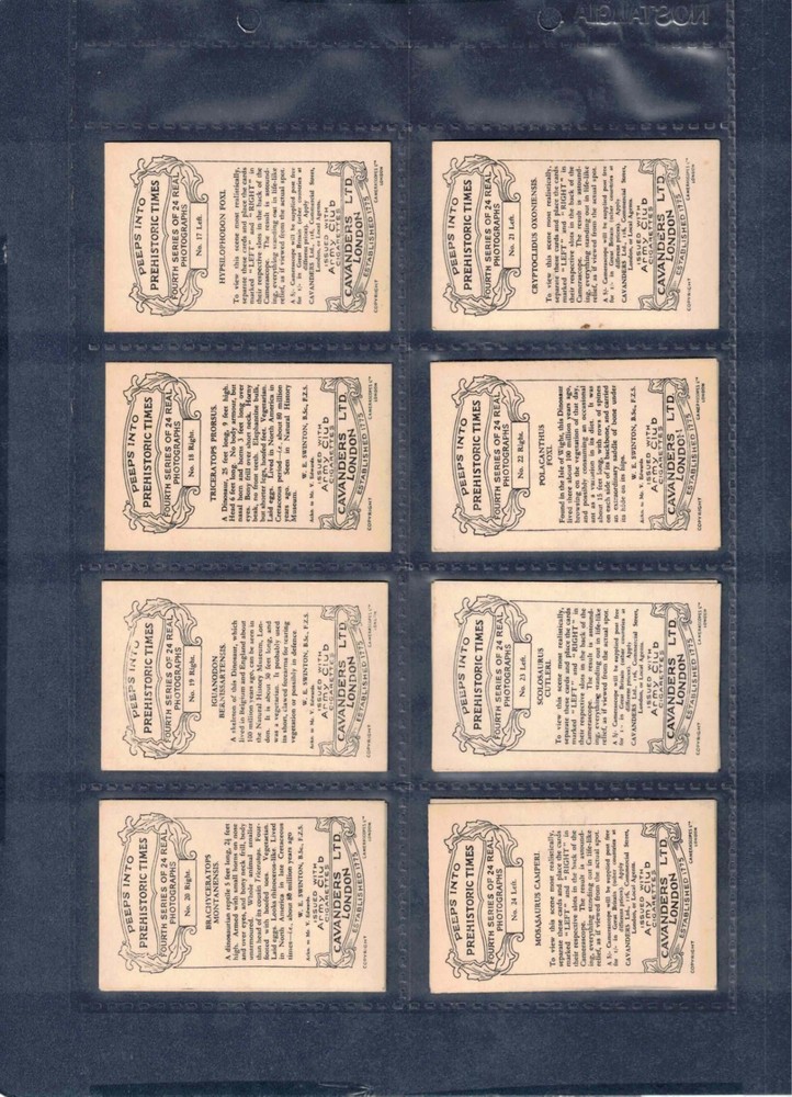FULL SET: 1930 CAVANDERS LTD — PEEPS INTO PREHISTORIC TIMES