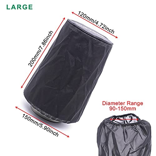 Cone Air Filter Sock Waterproof Universal Fit for Performance Air Intake Large