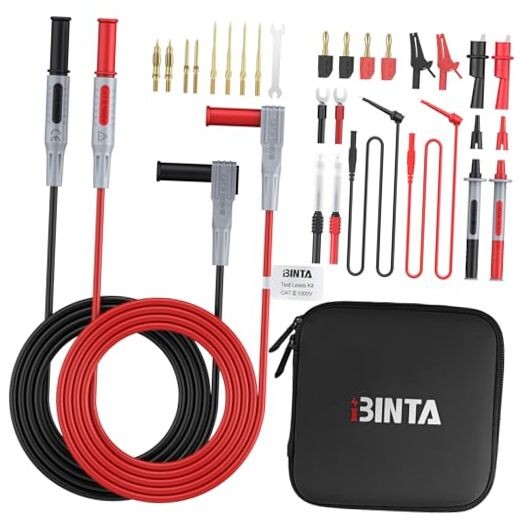 Silicone Multimeter Leads Kit with Replaceable Gold-Plated Test Probes 28PCS