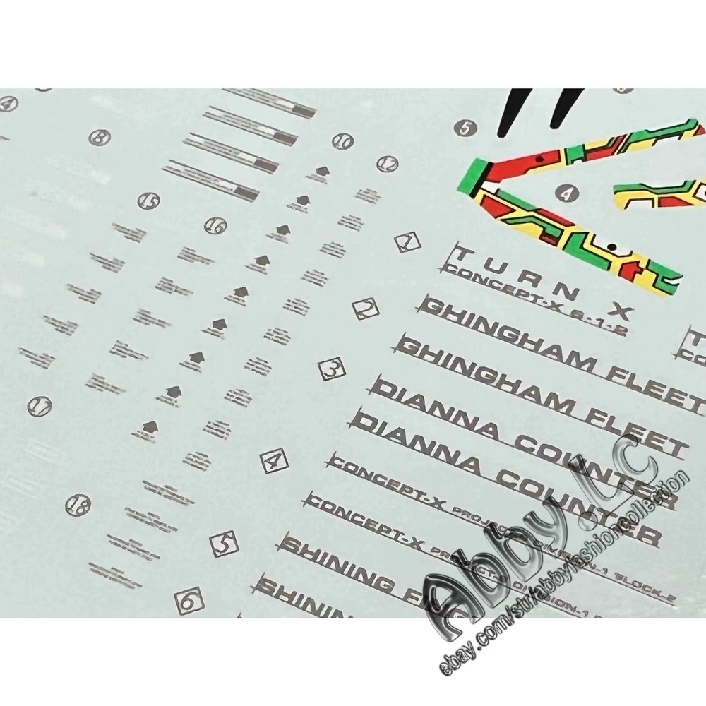 For MG 1/100 CONCEPT-X 6-1-2 Turn X Master Grade WaterSlide UV Light-React Decal