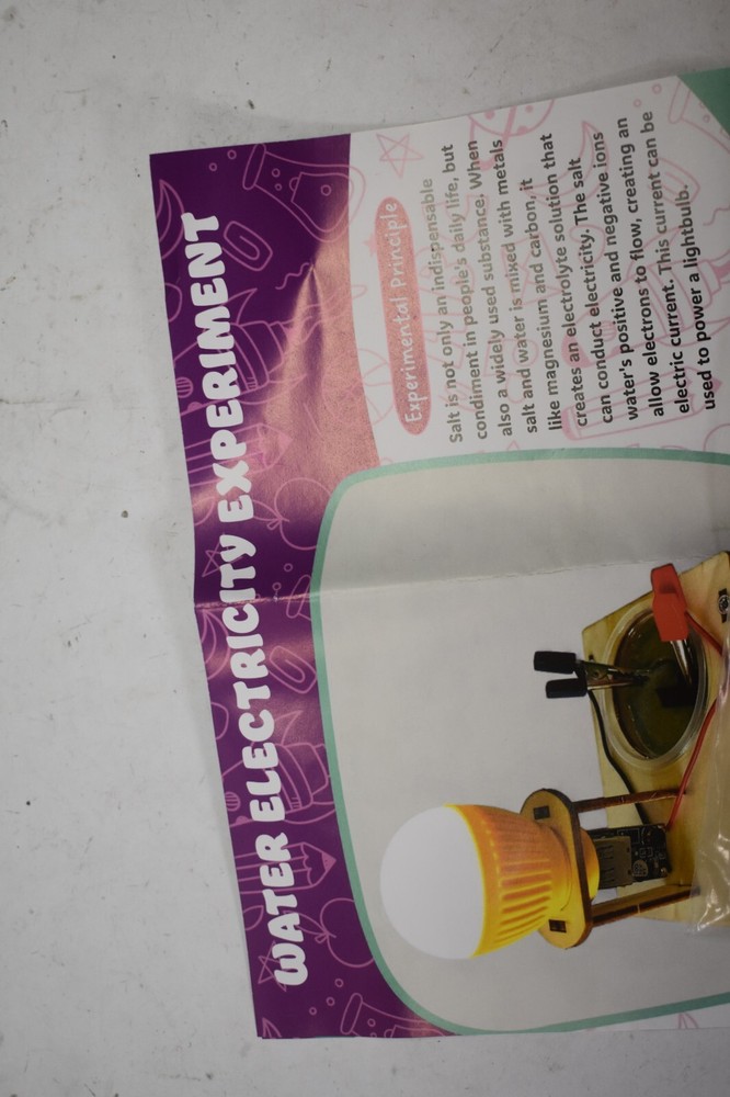 Water Electricity Experiment Assembly Process Kit For Science Project Pack