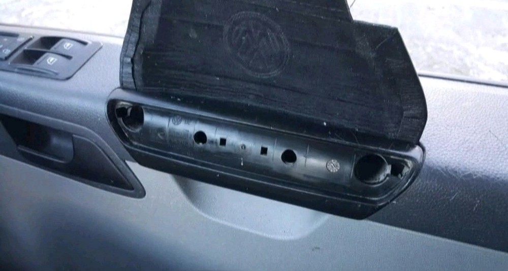 T5 & T5.1 Leather Inner Door Pull Handle Cover with ORANGE stitch.