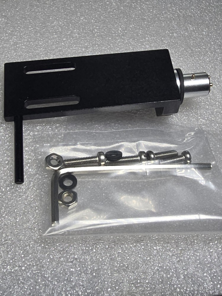 NEW! AZIMUTH ADJUST HEADSHELL BLACK ALUMINUM HARDWARE SILVER WIRES 1 Pin.