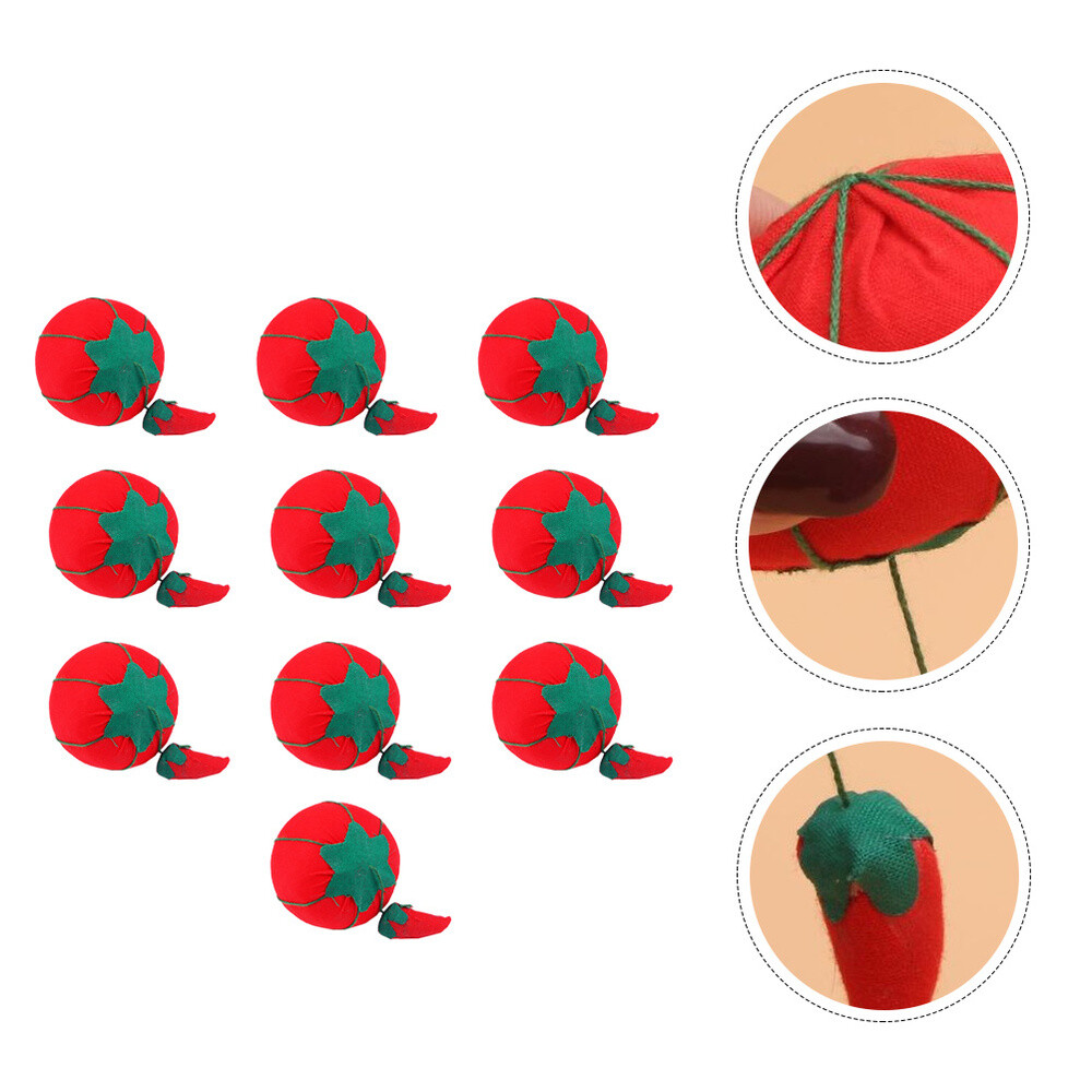 10Pcs Handcraft Tool Tomato Shaped Cushion for Sewing