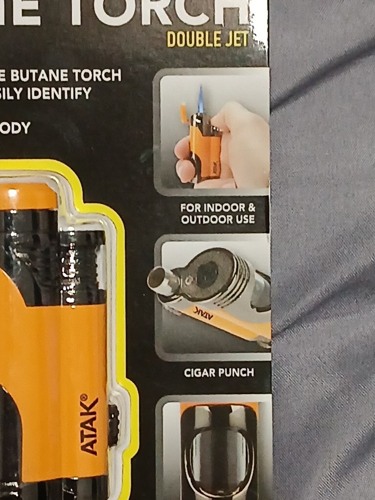 Butane Torch Refilable Windproof Double Jet Flame