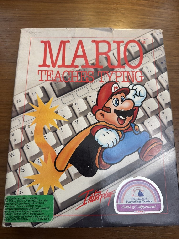 1992 IBM PC “Mario Teaches Typing” - Big Box